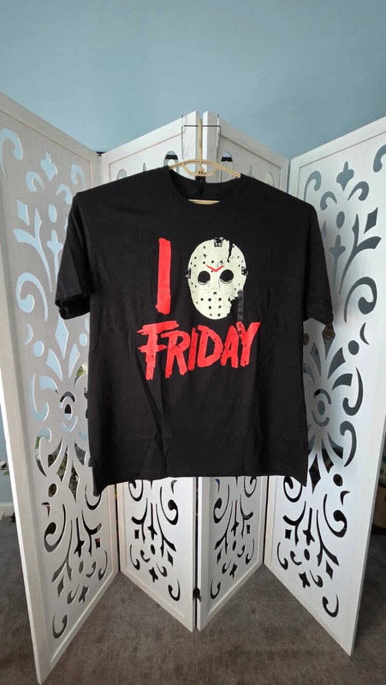 Friday the 13th Jason Mask Graphic Tee XXL Black Horror Movie Shirt nwt